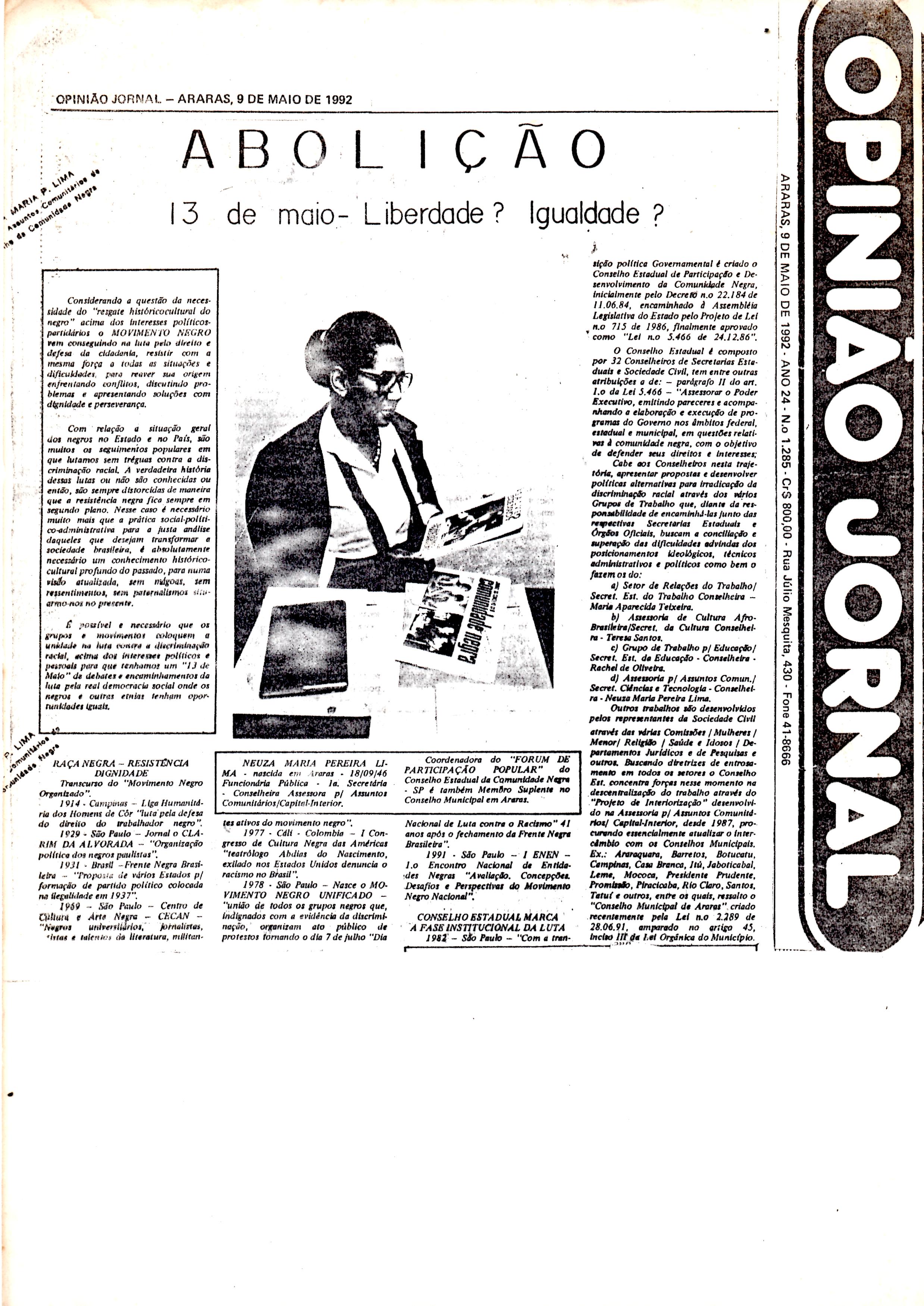 1992 -1º ARTIGO no OPINIÃO JORNAL